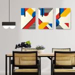 Set 3 tablouri forme geometrice multicanvas - Dimensiune multicanvas: 3 tablouri 80x120 cm