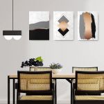 Set 3 tablouri minimaliste forme abstracte - Dimensiune multicanvas: 3 tablouri 80x120 cm