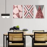 Set 3 tablouri minimaliste forme geometrice - Dimensiune multicanvas: 3 tablouri 30x45 cm