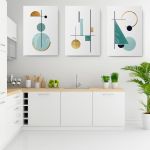 Set 3 tablouri minimaliste forme geometrice - Dimensiune multicanvas: 3 tablouri 30x45 cm