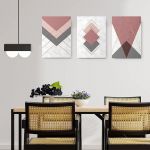 Set 3 tablouri minimaliste forme geometrice - Dimensiune multicanvas: 3 tablouri 30x45 cm