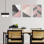 Set 3 tablouri minimaliste forme geometrice - Dimensiune multicanvas: 3 tablouri 30x45 cm