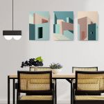 Set 3 tablouri arhitectura minimalista - Dimensiune multicanvas: 3 tablouri 80x120 cm