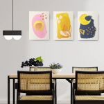 Set 3 tablouri Boho minimalism forme abstracte - Dimensiune multicanvas: 3 tablouri 30x45 cm