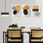 Set 3 tablouri Boho minimalism forme abstracte - Dimensiune multicanvas: 3 tablouri 30x45 cm