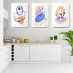 Set 3 tablouri Boho minimalism forme abstracte - Dimensiune multicanvas: 3 tablouri 30x45 cm