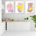 Set 3 tablouri Boho minimalism forme abstracte - Dimensiune multicanvas: 3 tablouri 50x70 cm