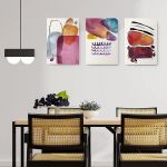 Set 3 tablouri Boho minimalism forme abstracte - Dimensiune multicanvas: 3 tablouri 50x70 cm
