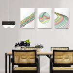 Set 3 tablouri Boho minimalism forme abstracte - Dimensiune multicanvas: 3 tablouri 80x120 cm