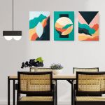 Set 3 tablouri Boho minimalism peisaje abstracte - Dimensiune multicanvas: 3 tablouri 30x45 cm