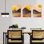 Set 3 tablouri Boho minimalism peisaje - Dimensiune multicanvas: 3 tablouri 50x70 cm