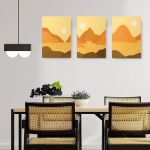 Set 3 tablouri Boho minimalism peisaje - Dimensiune multicanvas: 3 tablouri 80x120 cm