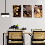 Set 3 tablouri canvas abstract imitatie marmura - Dimensiune multicanvas: 3 tablouri 40x60 cm