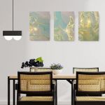 Set 3 tablouri canvas abstract imitatie marmura - Dimensiune multicanvas: 3 tablouri 50x70 cm