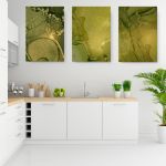 Set 3 tablouri canvas abstract imitatie marmura - Dimensiune multicanvas: 3 tablouri 40x60 cm