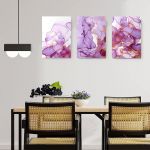Set 3 tablouri canvas abstract imitatie marmura - Dimensiune multicanvas: 3 tablouri 50x70 cm