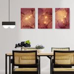Set 3 tablouri canvas abstract imitatie marmura - Dimensiune multicanvas: 3 tablouri 80x120 cm