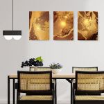 Set 3 tablouri canvas abstract imitatie marmura - Dimensiune multicanvas: 3 tablouri 80x120 cm