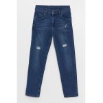 Blugi slim fit cu aspect decolorat