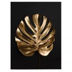 Frunza Aurie Monstera Tablou - Material produs:: Poster pe hartie FARA RAMA, Dimensiunea:: 60x80 cm