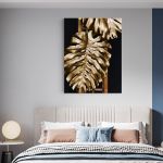Frunza Aurie Monstera Tablou - Material produs:: Poster pe hartie FARA RAMA, Dimensiunea:: 20x30 cm