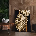 Frunza Aurie Monstera Tablou - Material produs:: Poster pe hartie FARA RAMA, Dimensiunea:: 20x30 cm