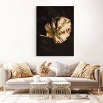 Frunza Aurie Monstera Tablou - Material produs:: Poster pe hartie FARA RAMA, Dimensiunea:: 30x40 cm