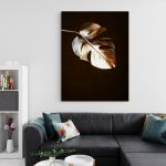 Frunza Aurie Monstera Tablou - Material produs:: Poster pe hartie FARA RAMA, Dimensiunea:: 30x40 cm
