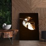 Frunza Aurie Monstera Tablou - Material produs:: Poster pe hartie FARA RAMA, Dimensiunea:: 20x30 cm