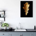 Frunza aurie de stejar tablou - Material produs:: Poster pe hartie FARA RAMA, Dimensiunea:: 60x90 cm