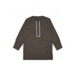 Bluza cu fenta cu nasturi si broderie