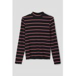 Bluza cu model in dungi si guler scurt