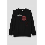 Bluza de bumbac cu imprimeu text