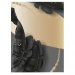 Frunze auriu cu negru tablou - Material produs:: Tablou canvas pe panza CU RAMA, Dimensiunea:: 20x30 cm