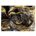 Tablou abstract auriu cu negru - Material produs:: Tablou canvas pe panza CU RAMA, Dimensiunea:: 60x80 cm