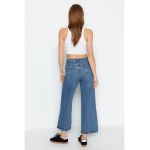 Blugi crop cu talie inalta