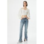 Bluza crop cu maneci bishop