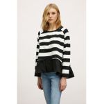 Bluza cu model in dungi si terminatie peplum