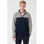 Bluza de trening in doua nuante cu fenta cu fermoar