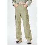 Pantaloni cargo uni de bumbac