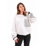 Bluza de trening cu buzunar aplicat