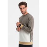Bluza de trening cu decolteu la baza gatului si model colorblock