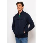 Bluza de trening cu fermoar si imprimeu logo Tristan