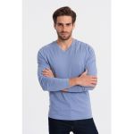 Bluza din bumbac cu decolteu in V
