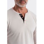 Bluza din bumbac cu fenta cu nasturi
