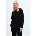 Bluza de trening din material pique cu decolteu la baza gatului