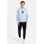 Pantaloni de trening din amestec de bumbac cu snururi de ajustare