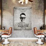 Barber Shop Tablou Craniu Vintage - Material produs:: Poster pe hartie FARA RAMA, Dimensiunea:: 60x90 cm