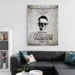 Barber Shop Tablou Craniu Vintage - Material produs:: Poster pe hartie FARA RAMA, Dimensiunea:: 70x100 cm