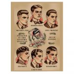 Barber Shop Tablou Vintage - Material produs:: Tablou canvas pe panza CU RAMA, Dimensiunea:: 80x120 cm